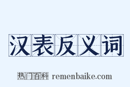 汉表反义词是什么意思的图片